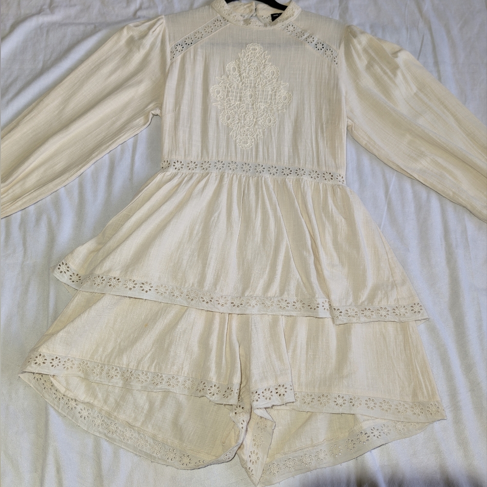 Asos Cotton Eyelet Lace Ruffle Romper Size 6 Princess Fairy Cottagecore